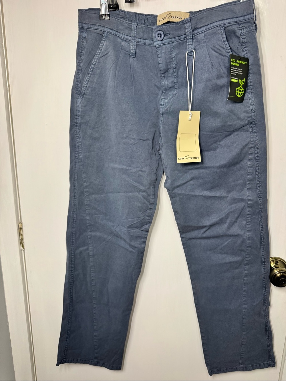 Women's Slate Blue Chinos - Casual Tapered Fit